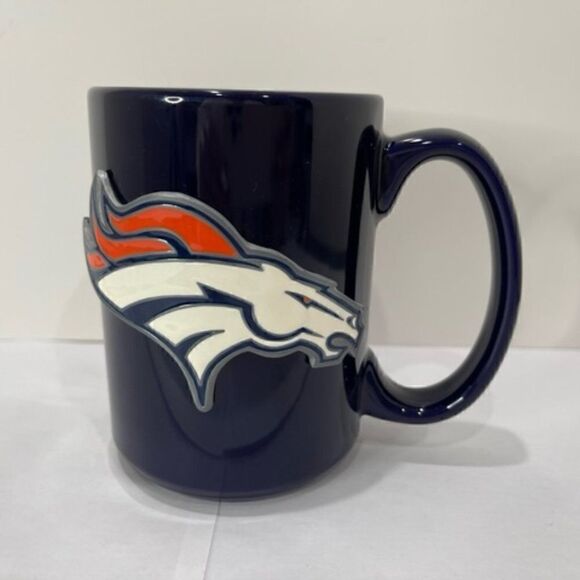 NFL Authentic Original Mug 1999 Denver Broncos Cup Glass Dinnerware Football - Picture 1 of 3